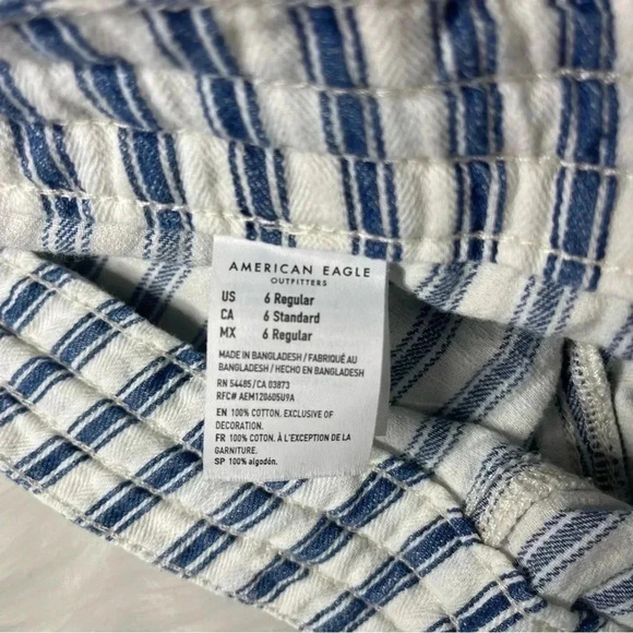 American Eagle High Rise Taper Cotton Pants Striped Size 6 - Picture 4 of 9